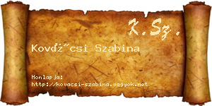 Kovácsi Szabina névjegykártya